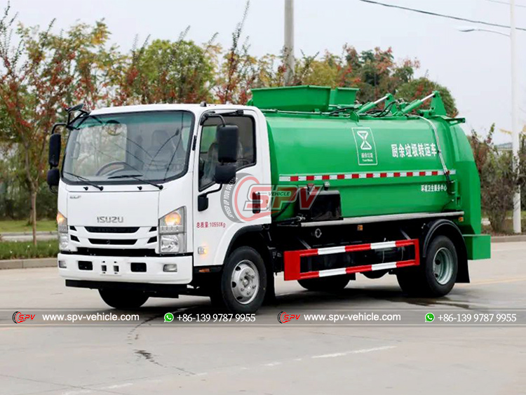 ISUZU 6 m³ Food Waste Disposal Truck - Front Left Side
